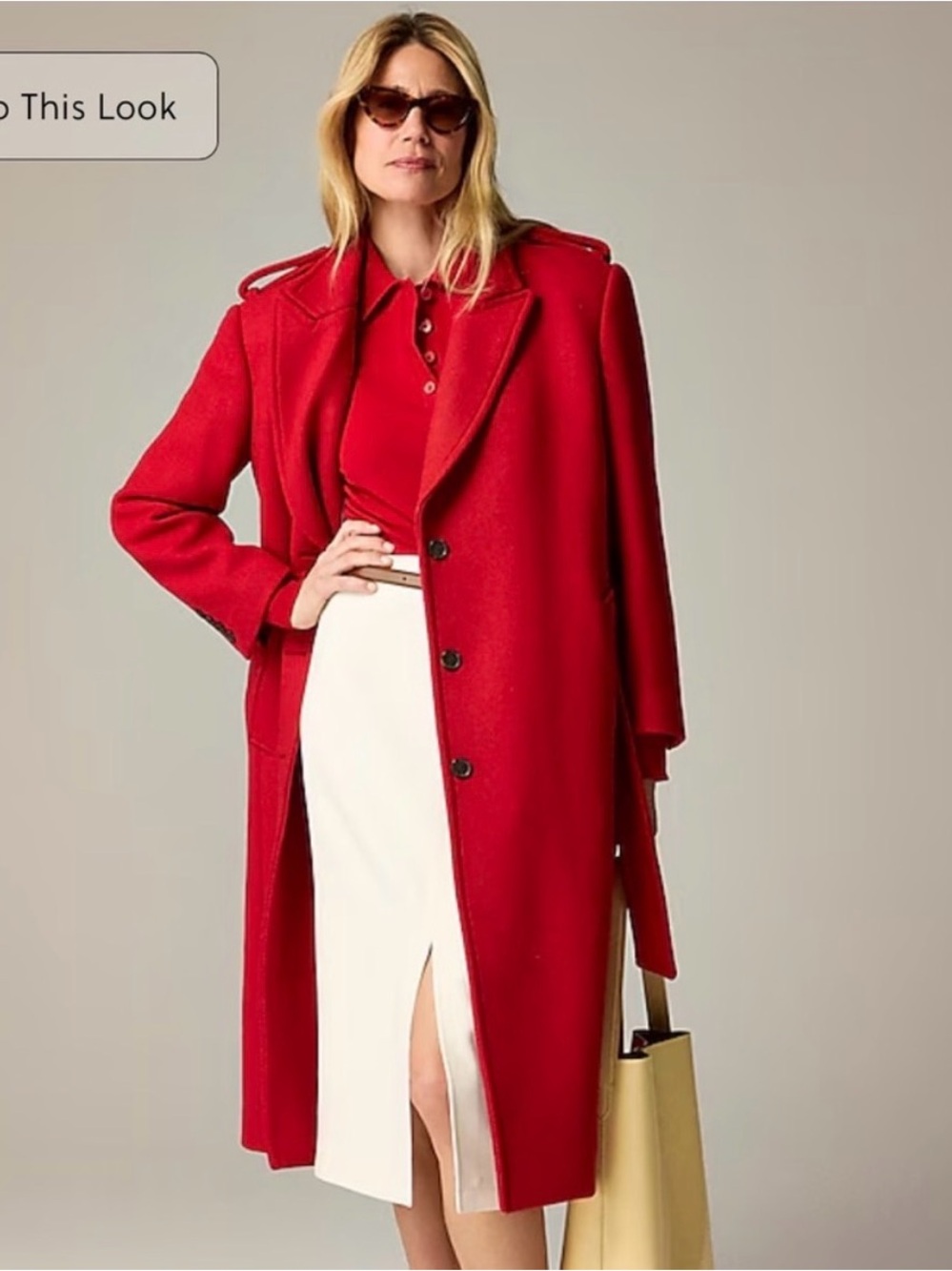 JCrew Red Women's Belted Wool Coat Sz S